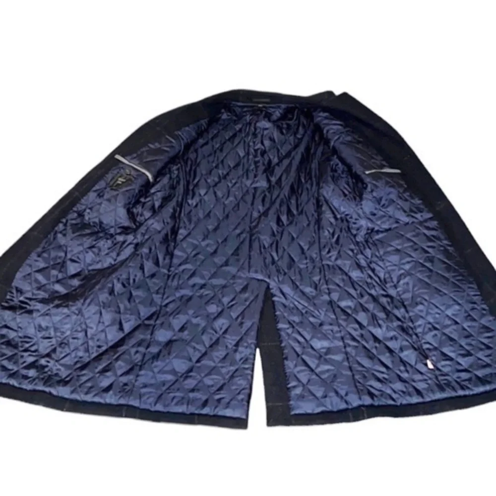 Tory Burch Sport Performance Navy Blue Satin‎ Long Bomber Jacket Coat Medium